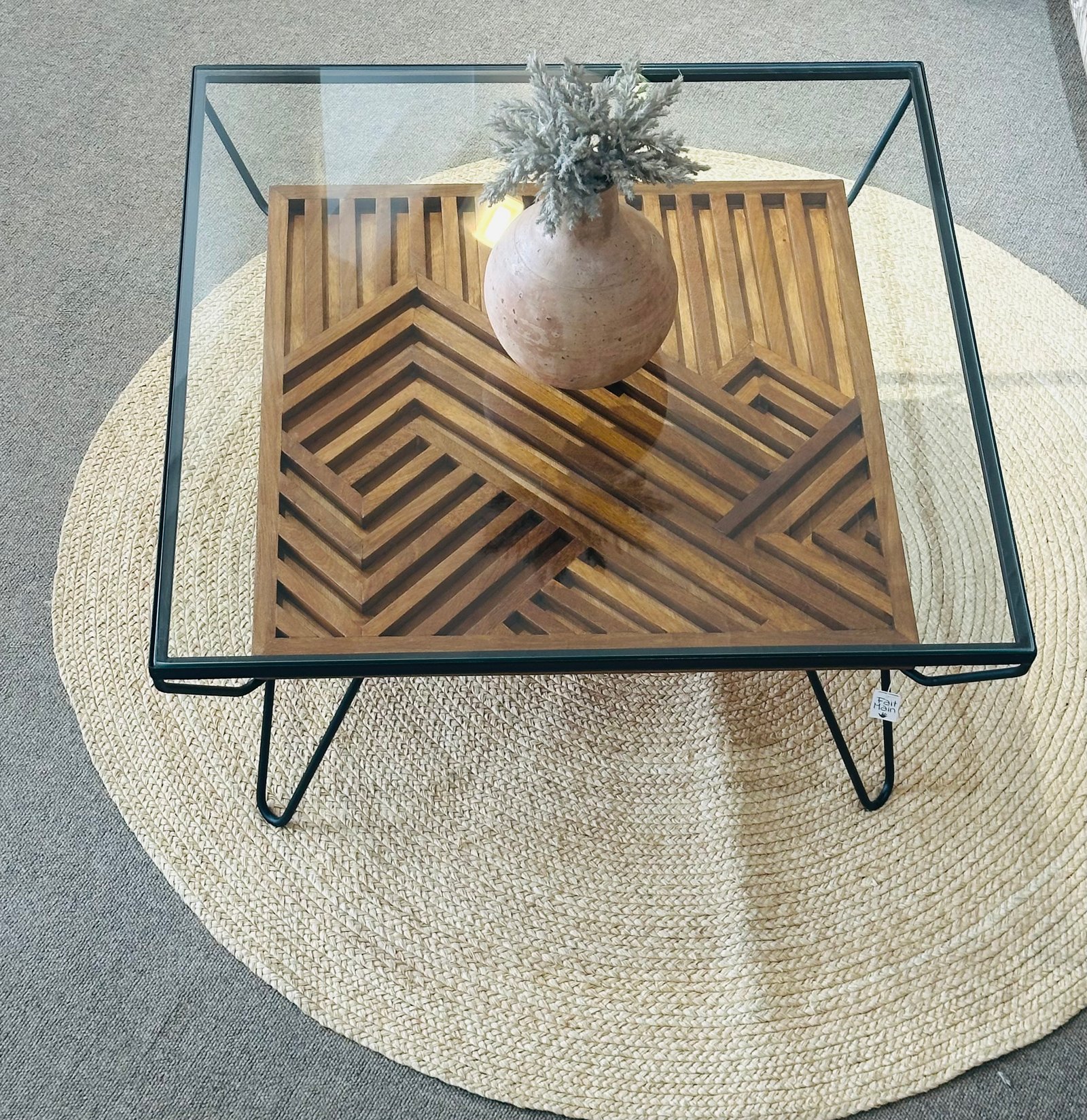 Table basse metal et bois
